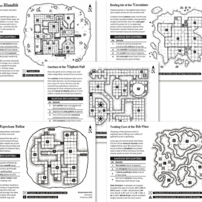Five Mini Adventure Cards