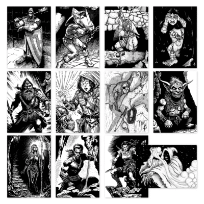 12 Premade 1st Level Character Cards