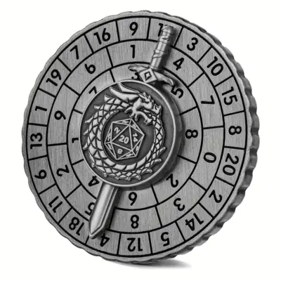 Dual Sided Silver Dragon Sword Dice Spinner