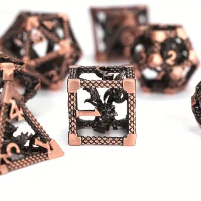 Bronze Dragon inside Dice