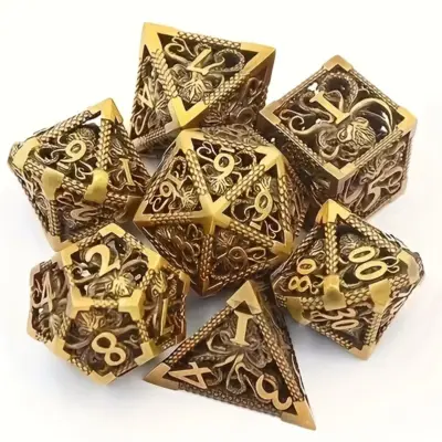 Broonze Dice with Octopus Pattern