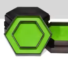 Hexagon Velvet Dice Tray with Lid