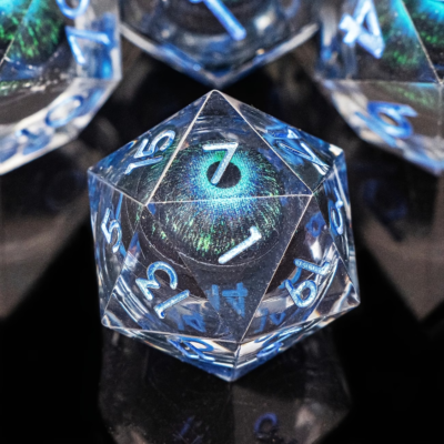 D20 Blue Circle Eyeball Blue Numbers