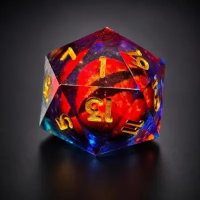 D20 Red Eyeball in Blue Liquid
