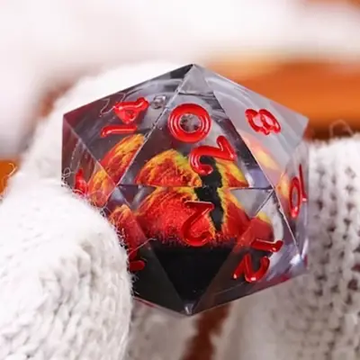 D20 Red Eyeball Red Numbers