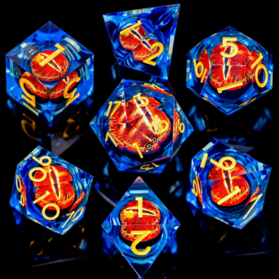 Red Dragon Eye in Blue Dice