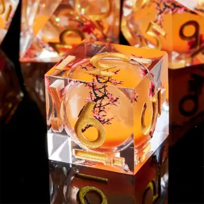 Pink Blossom in Orange Dice