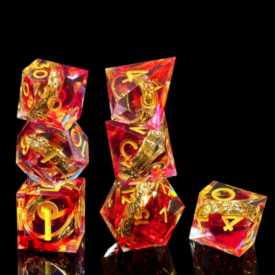 Gold Lord of the Rings Ring in Red Dice
