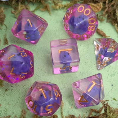 Soft Edge Inclusion Dice with Purple Trex