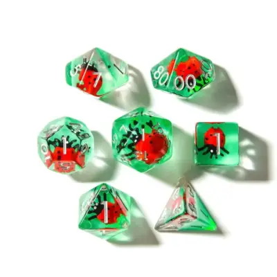 Soft Edge Inclusion Dice with Red Ladybirds