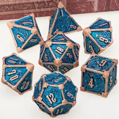 Dragon Motif in Copper and Blue