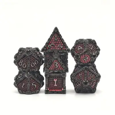 Blood Red Dice with Dragon Scales Pattern