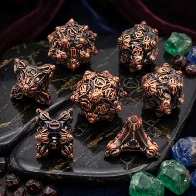 Ancient Reddish Bronze Horror Pattern Dice
