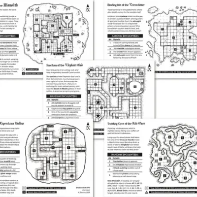 Five Mini Adventure Cards